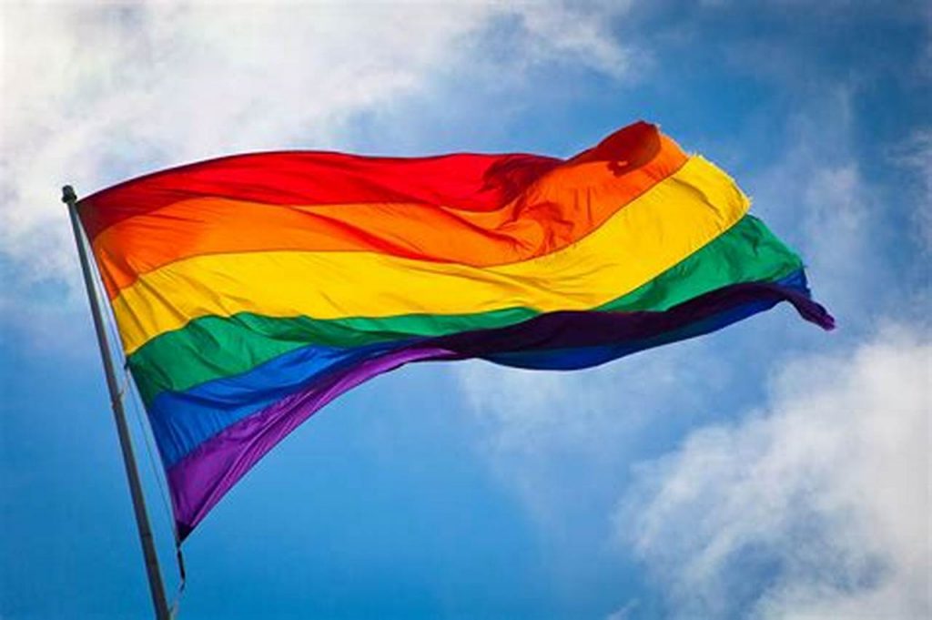 Rainbow flags flying