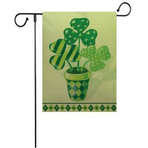 Custom made clover Garden Flag