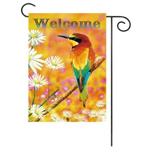 Custom made beautiful woodpecker Garden Flags