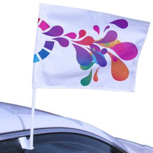 Custom car stickers and flags