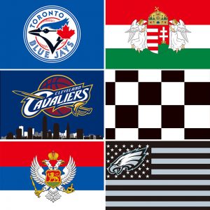 Custom made colorful national flags