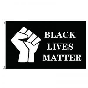 Custom made flag to protect black life