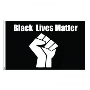 Custom made flag to protect black life