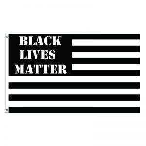 Custom made flag to protect black life