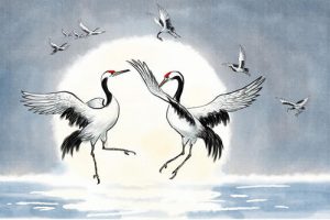 Custom Red Crowned Crane flags